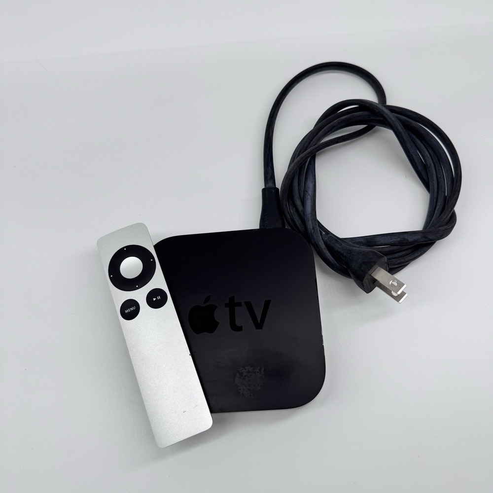 Apple TV (3rd Generation) A1427‎ Power Cord  And Remote 1080p Black